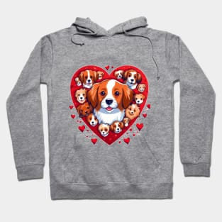 A dog with a heart shaped face that says " love dogs ". Hoodie